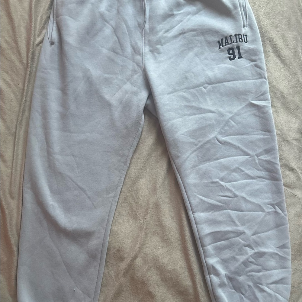 Gray Sweatpants with Malibu 91 Print
